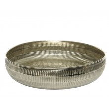 Метална купа 30х6.5см Hammered сребриста голяма