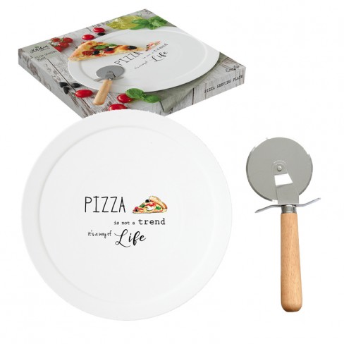 Плато за пица 36см с кътър Kitchen Elements Плато за пица 36см с кътър Kitchen Elements