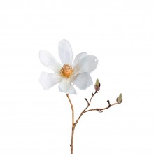 Изкуствена магнолия 30см Fiore бяло/златно