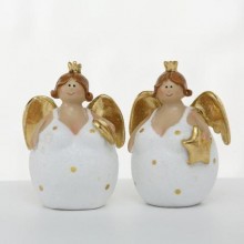 Декоративна фигура ангел 7.5см Pummy бяла два вида