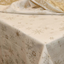 Покривка Crystal снежинки 140x250см златиста
