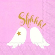 Коктейлни салфетки 20бр Shhhh! светло розови
