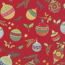 Салфетки 20бр Pretty Globes червени