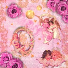 Салфетки 20бр Romantic Angels розови