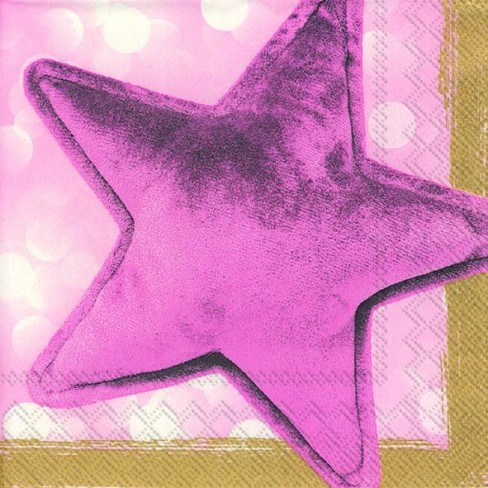 Салфетки 20бр Velvet Star златисти