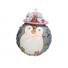 Топка за елха бухал 8см Owl сива