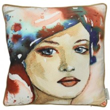 Възглавница с жена 45х45см Velvet беж