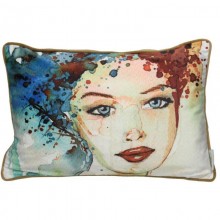 Възглавница с жена 35х50см Velvet беж