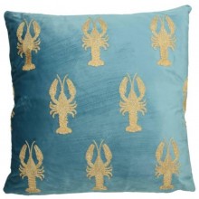 Възглавница с омари 45х45см Velvet синя